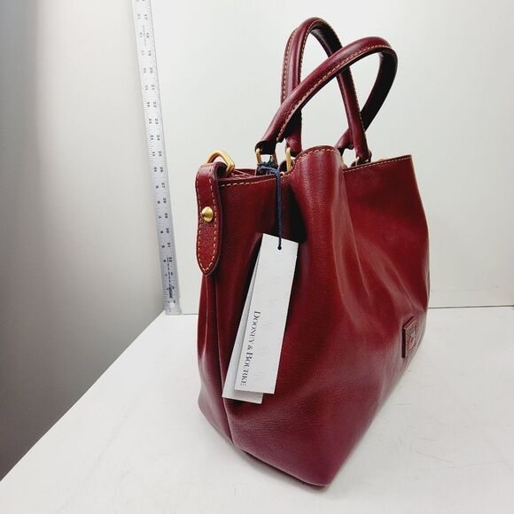 Dooney & Bourke Florentine Barlow Satchel Bucket Crossbody Bag Merlot Red $548 - Picture 4 of 15